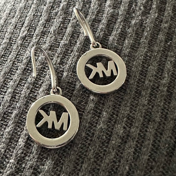 Michael Kors Silver Circle Logo Earrings - Picture 5 of 5